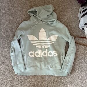 Adidas Women's Light Green Logo Hoodie